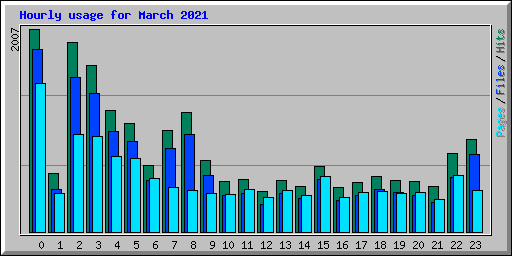 Hourly usage for March 2021
