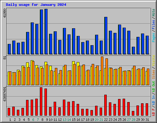 Daily usage for January 2024