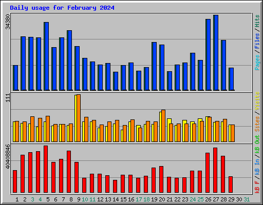 Daily usage for February 2024