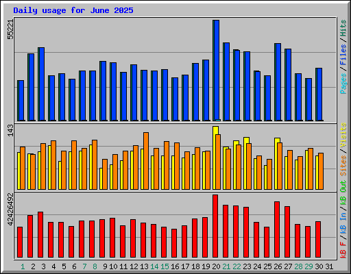 Daily usage for June 2025