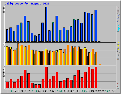 Daily usage for August 2026