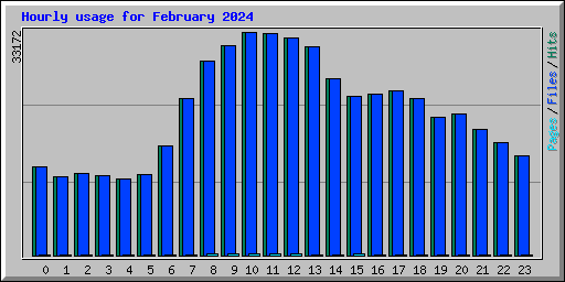 Hourly usage for February 2024