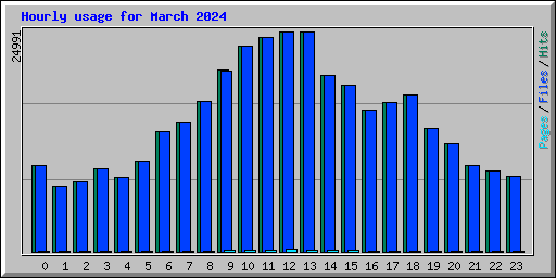 Hourly usage for March 2024
