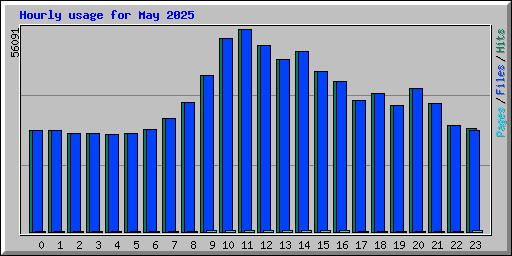 Hourly usage for May 2025