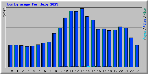 Hourly usage for July 2025