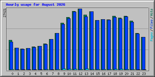 Hourly usage for August 2026