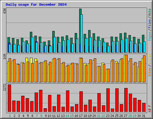 Daily usage for December 2024