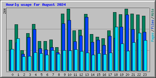 Hourly usage for August 2024