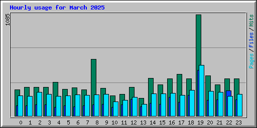 Hourly usage for March 2025