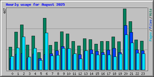 Hourly usage for August 2025