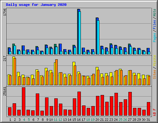 Daily usage for January 2020