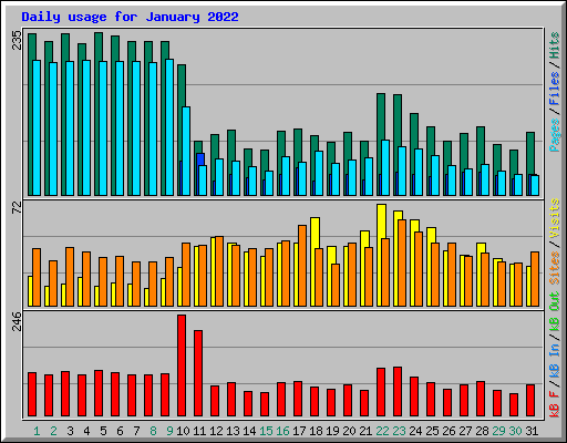 Daily usage for January 2022