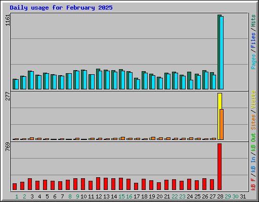 Daily usage for February 2025