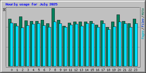 Hourly usage for July 2025
