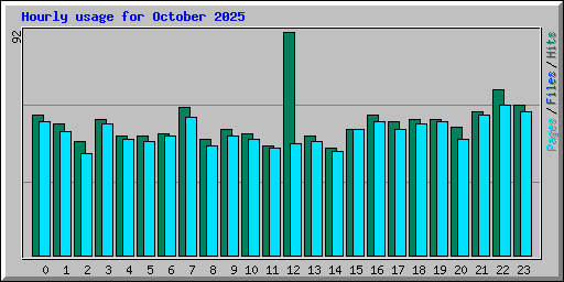 Hourly usage for October 2025