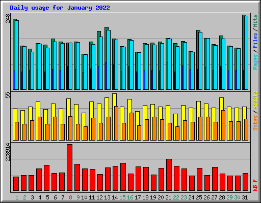 Daily usage for January 2022