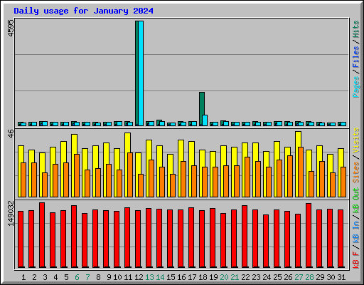 Daily usage for January 2024