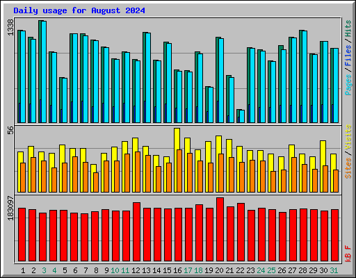 Daily usage for August 2024
