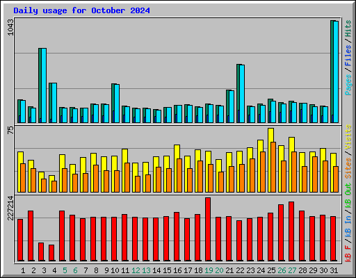 Daily usage for October 2024