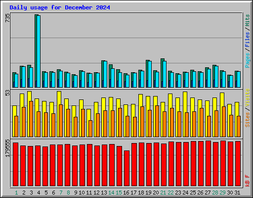 Daily usage for December 2024