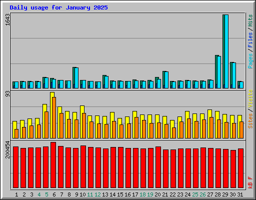 Daily usage for January 2025