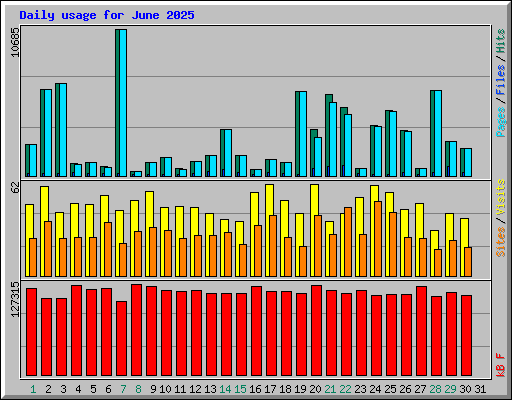 Daily usage for June 2025