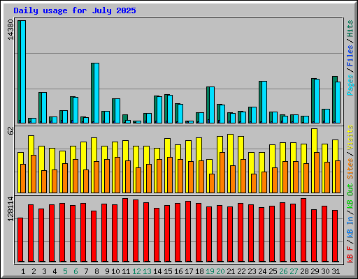 Daily usage for July 2025
