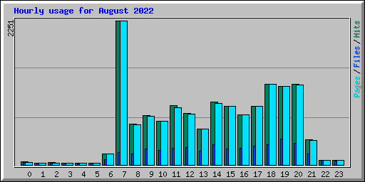 Hourly usage for August 2022