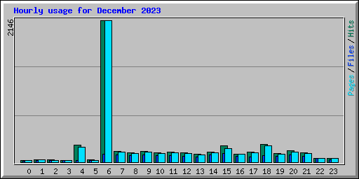 Hourly usage for December 2023