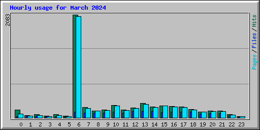 Hourly usage for March 2024