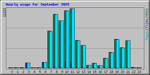 Hourly usage for September 2025
