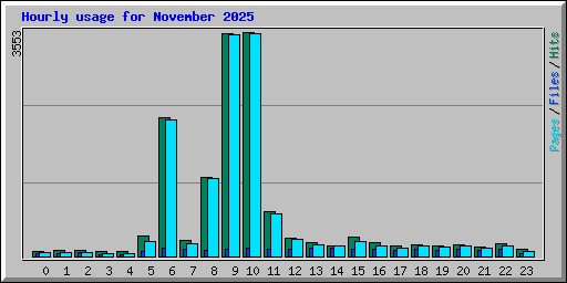 Hourly usage for November 2025