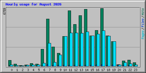 Hourly usage for August 2026
