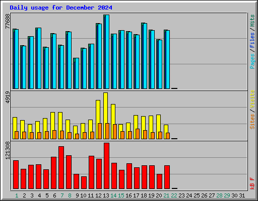 Daily usage for December 2024