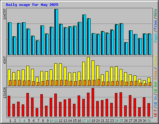 Daily usage for May 2025