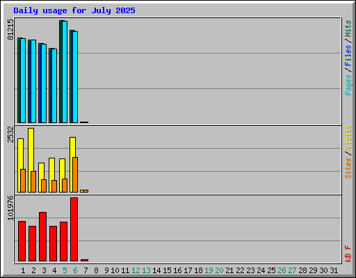 Daily usage for July 2025