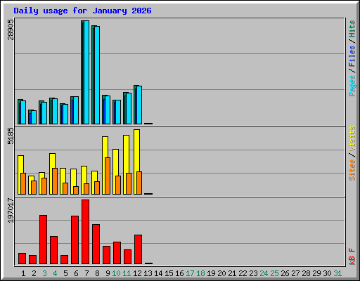 Daily usage for January 2026