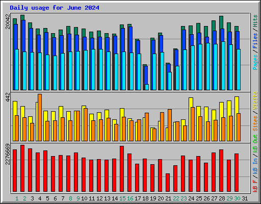 Daily usage for June 2024