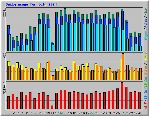 Daily usage for July 2024