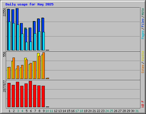 Daily usage for May 2025
