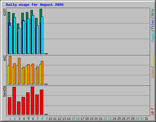 Daily usage for August 2026