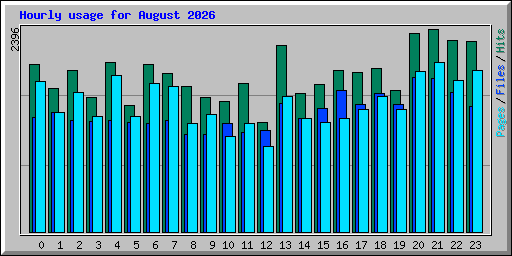 Hourly usage for August 2026